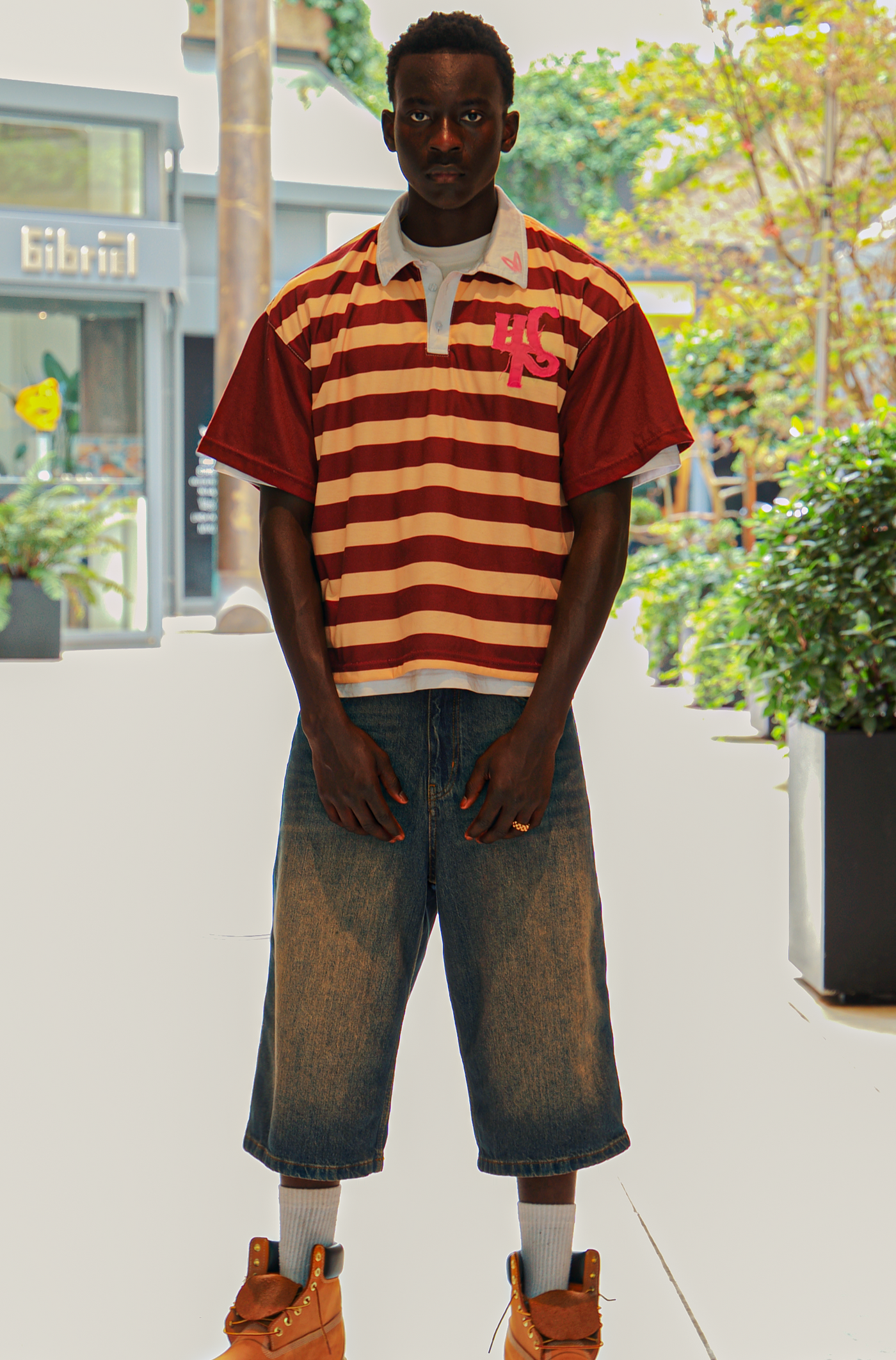 Denim Polo - Red